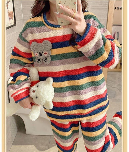 トレンドアイテム 存在感抜群 肌触り抜群 ６種選択 サンゴフリース パジャマ E-12177