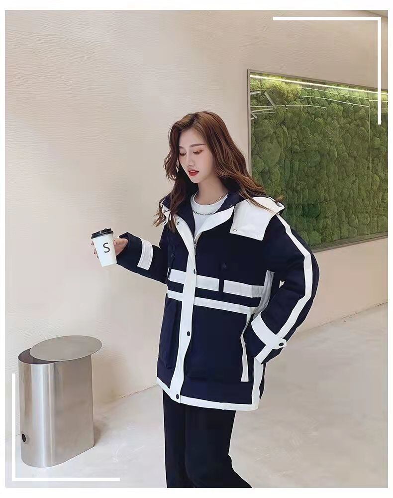 大活躍 オシャレ 都市ファッショ デザイン 気質アップ 切り替え ダウンジャケット E-9871