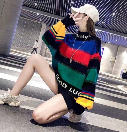 【裏起毛】絶対流行 個性派 海外トレンド セーターE-5717