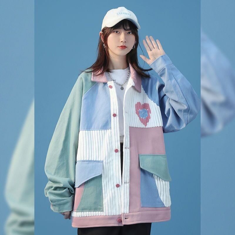 人気商品再入荷 ジャケット 切り替え ゆったりコートE-4971