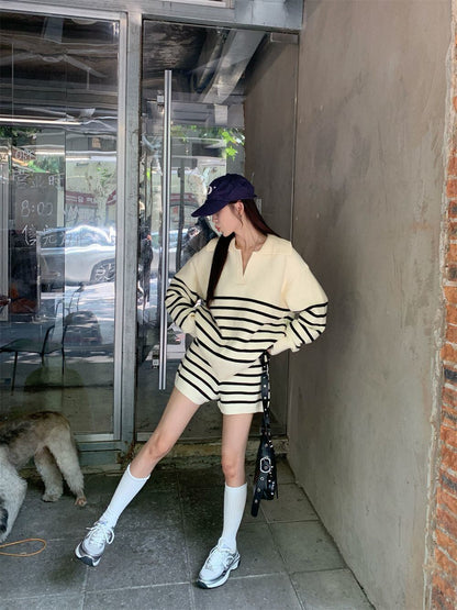 目を奪われる 切り替え スタイルアップ ジャケット＋ショートパンツ セットアップE-10916