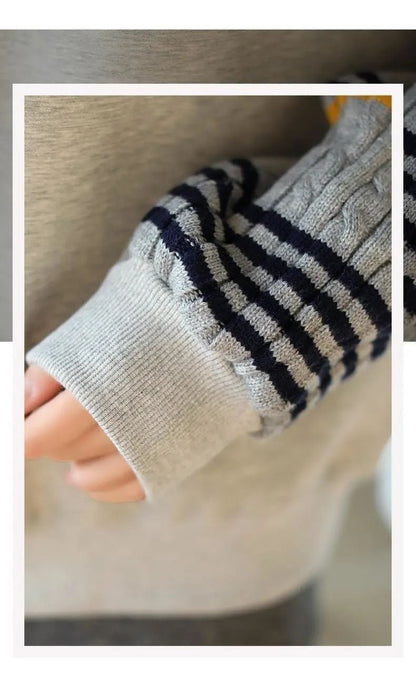 おすすめ スタイルアップ 定番シンプル 切り替え ニットトップスE-9545