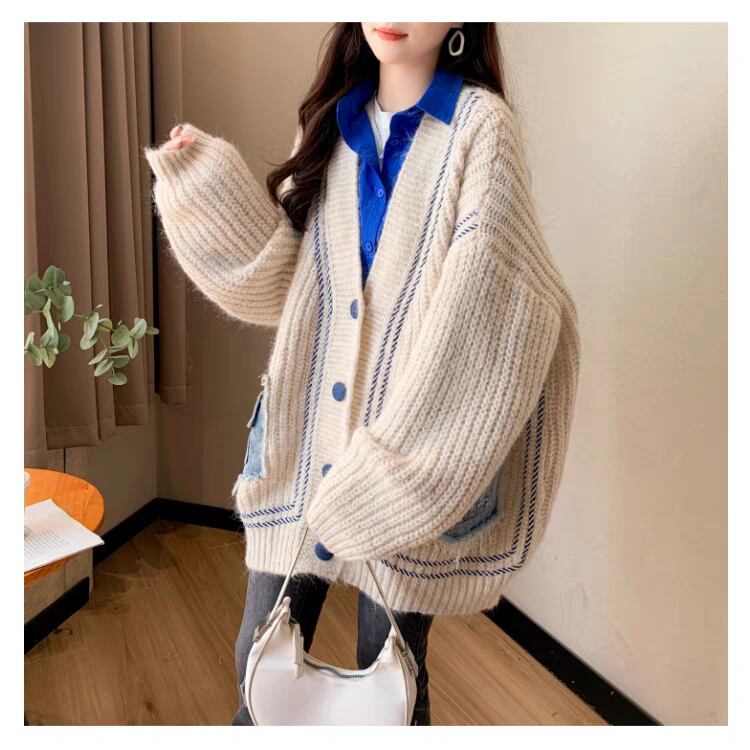 好感度UP 目を奪われる 流行新作 個性的なデザイン 2色選択 ニットトップスE-9721