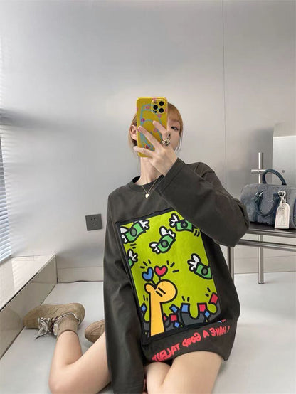 おすすめ Eweet系可愛い 美感いっぱい 2色選択 スウェットE-10406