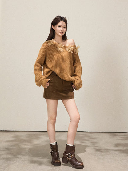 早い者勝ち 絶対欲しい 個性的なデザイン トレンドアイテム 2色選択 ニットセーター E-12191