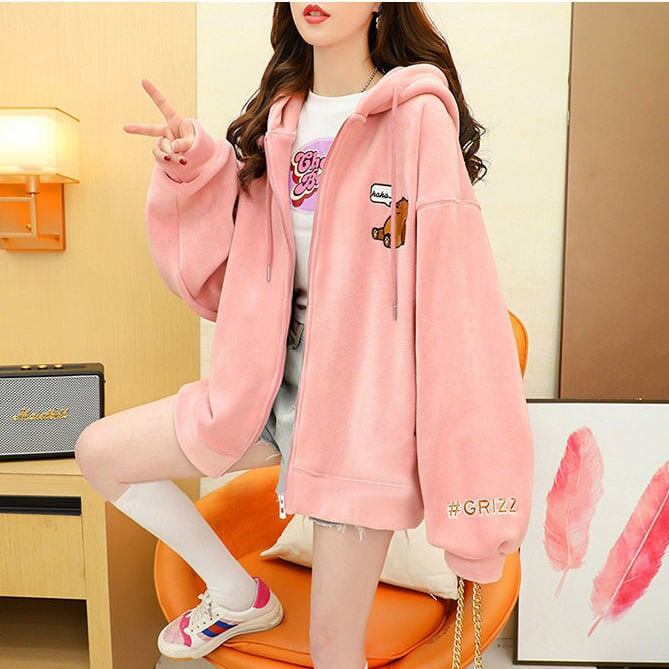 超人気 キュート 快適トップス カジュアル 刺繍 2色選択 フリース コート ボアジャケットE-9807