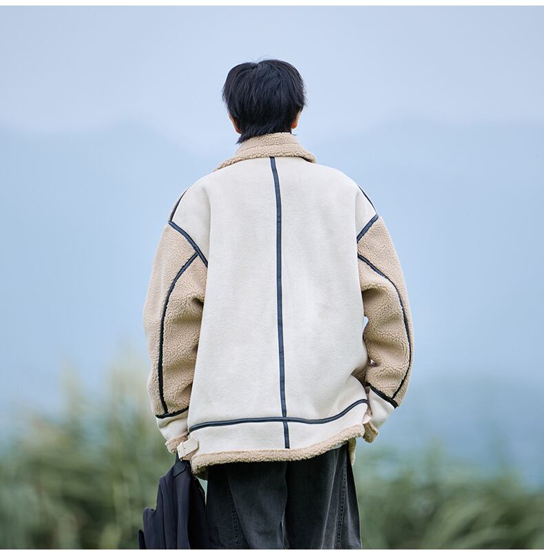 冬新作 ムートン風 暖かい 3色展開 ジャケットE-12583