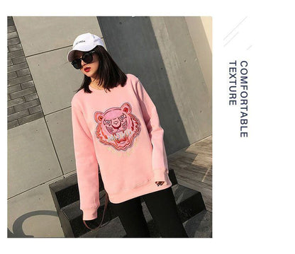 超人気商品トラ柄刺?ロゴスウェットトップス全3色E-4235