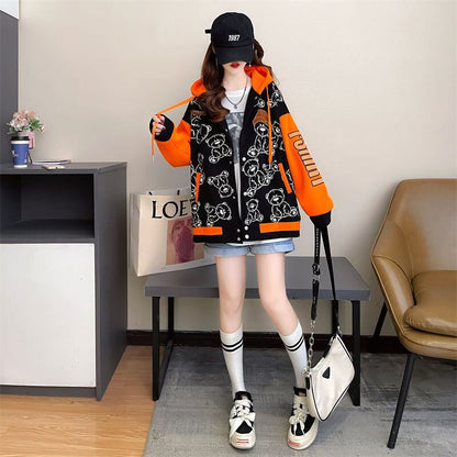 存在感抜群 スウェット トレンドアイテム 切り替え 裏起毛 2色選択 パーカー トップスE-9579