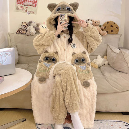 大活躍 コーラルベルベットパジャマ女性冬プラスベルベットと厚みのある 個性的なデザイン 3種選択 パジャマE-9855