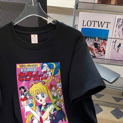 美人度アップ上質 カジュアル アバンギャルド プリント 半袖Tシャツ-A761