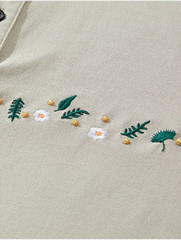 定番シンプル 簡潔 刺繍 半袖Tシャツト全3色-A875