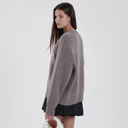 優れた品質 ファッション 知的な雰囲気と女性らしい華やかさもあり 2色選択 ニットトップスE-10694