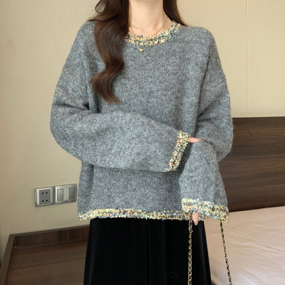 絶対欲しい 個性的なデザイン トレンドアイテム 2色選択 ニットセーター E-12190