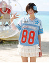 通気性抜群 スポーツ 冷感快適 体型カバー Vネック Tシャツ F-13499