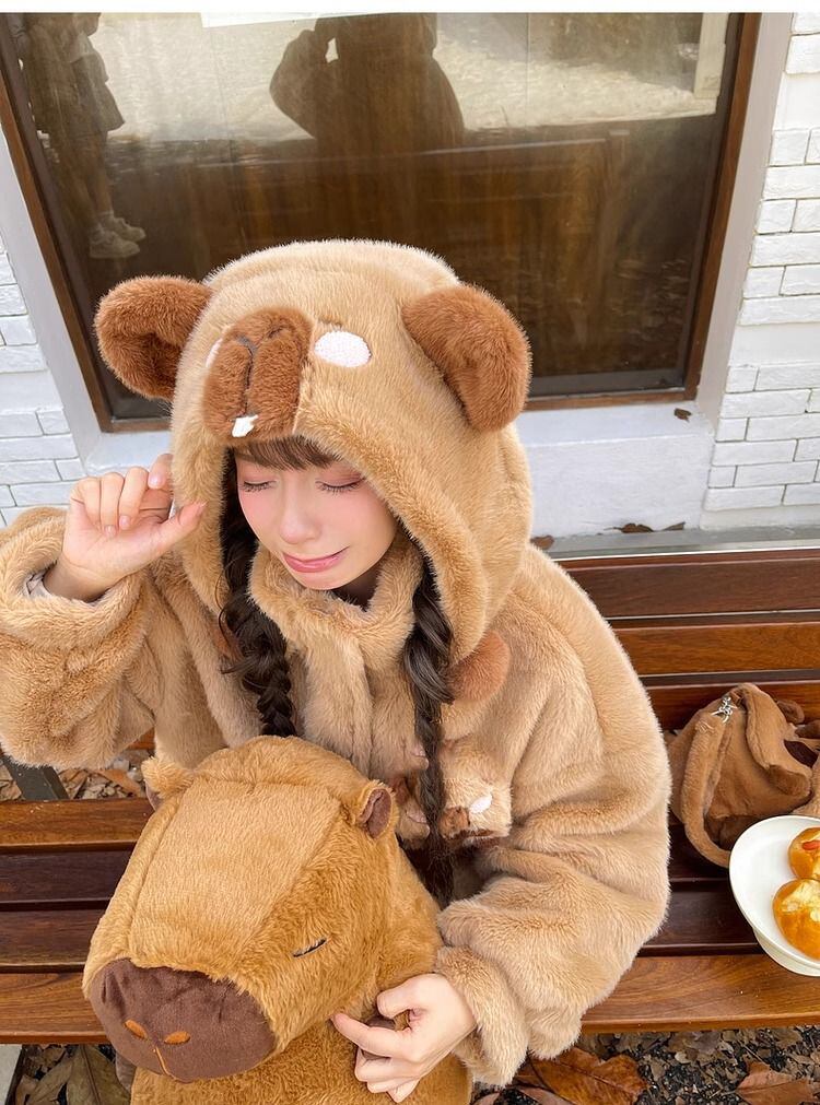 絶対欲しい 個性的なデザイン 大人可愛い 上質 ぬいぐるみのパーカートップス E-9889