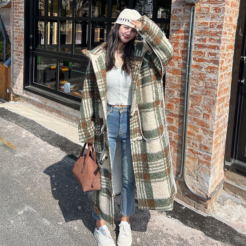 オシャレデザイン プラスベルベット デニム カーディガンE-10305