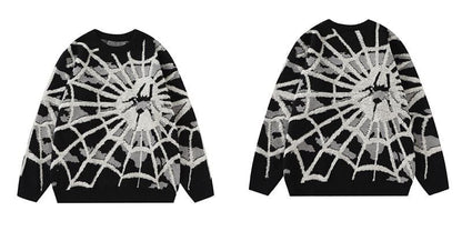 おしゃれ度アップビッグ刺?ロゴゆったりニットセーター全2色   E-4572