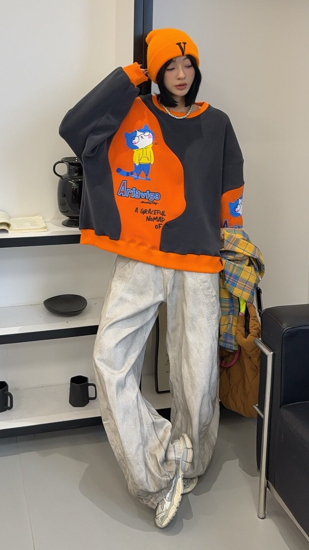 ファッション 柔らかくて優しい印象  カジュアル   3色 スウェット  E-12202