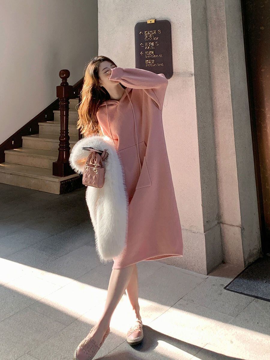 美人度アップ 4色 プラスベルベット 長袖 ニット セーター E-10217