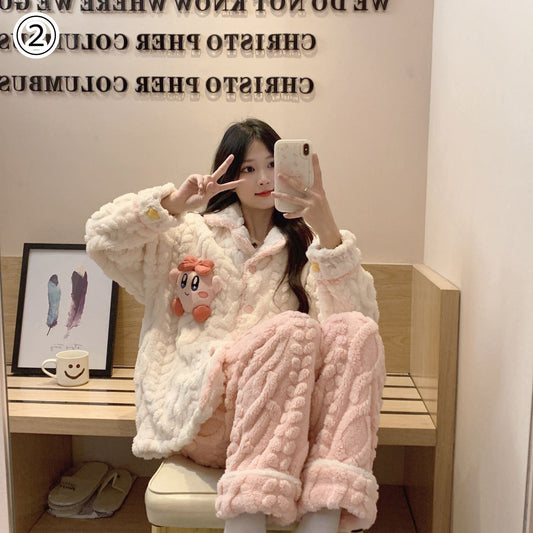 話題沸騰中 トレンドアイテム 存在感抜群 肌触り抜群 5種選択 サンゴフリース パジャマ E-9778