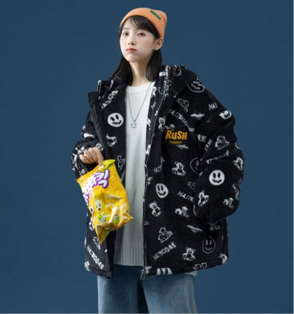 超人気 シンプル 海外トレンド ラムウールコート Etand ネック/フード付き E-5633