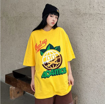 話題沸騰中 おしゃれ度高め 活躍する優秀アイテム プリント 半袖 Tシャツ E-9325