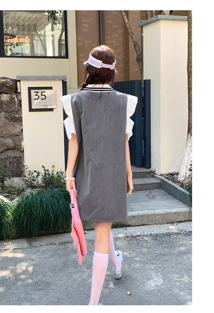 話題沸騰中 知的 美人度アップ ファッション 切り替え ワンピースE-8890