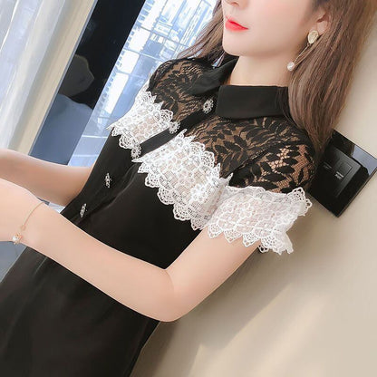 大好評 上品 美人度アップ レース 切り替え Aライン ワンピース E-8889