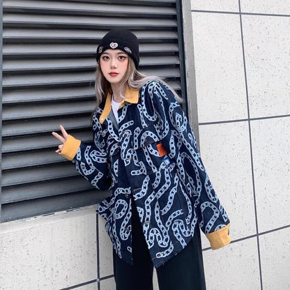 絶対流行 絶対欲しい デザイン性抜群 切り替え デニム ジャケットゆったりコートE-9945