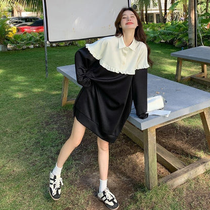 美人度アップ カジュアル おしゃれ度高め スウィート 切り替え ワンピースE-9313