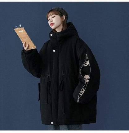 ユニセックス暖かいパンダプリントダウンジャケット  3色 E-5760