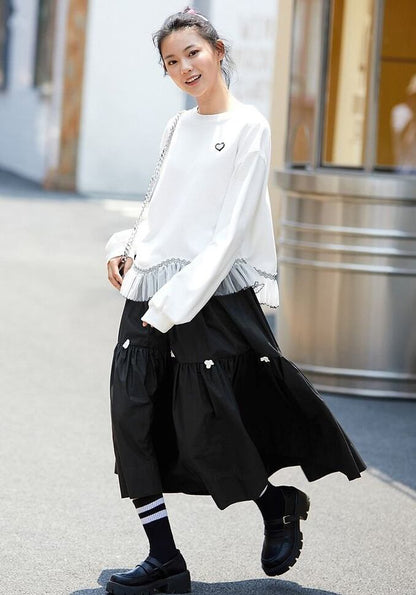 話題沸騰中 おしゃれ度高め 美人度アップ 切り替え 不規則 イレギュラー トップスE-9472