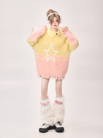 絶対欲しい 3色選択 柔らかな肌触りで着心地も楽ちん！カラーマッチング ニットトップスE-9857