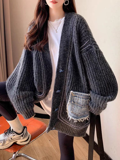 好感度UP 目を奪われる 流行新作 個性的なデザイン 2色選択 ニットトップスE-9721