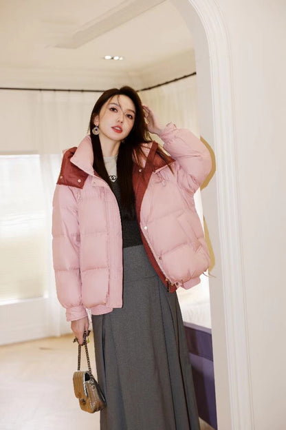 好感度UPファッション 3色選択 スタイルアップ フード付きジッパーコート E-10023