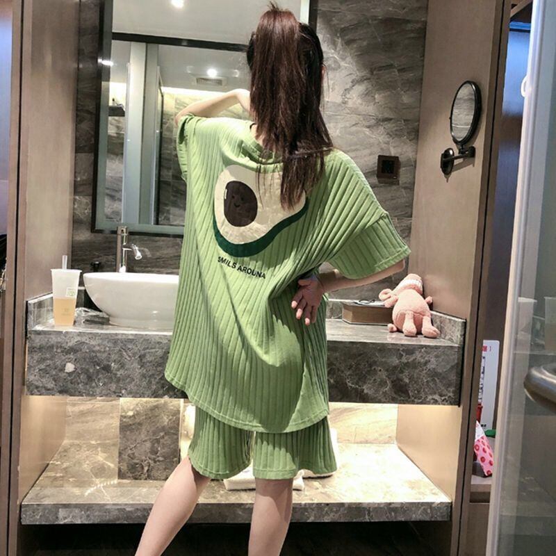 今季マストバイ パジャマ 着心地良い 4種選択 プリント 半袖トップスⅹショートパンツセットE-9182