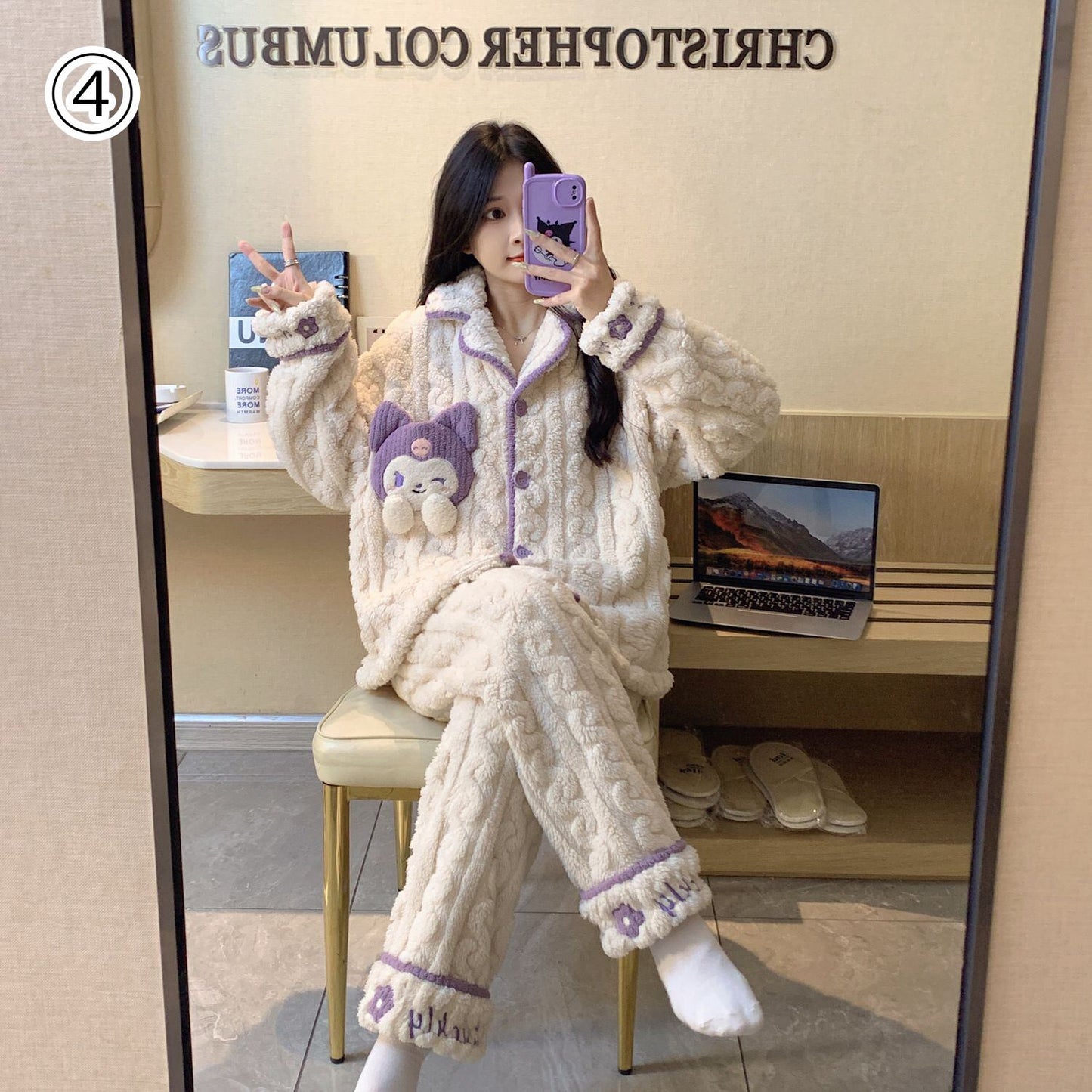 話題沸騰中 トレンドアイテム 存在感抜群 肌触り抜群 5種選択 サンゴフリース パジャマ E-9778