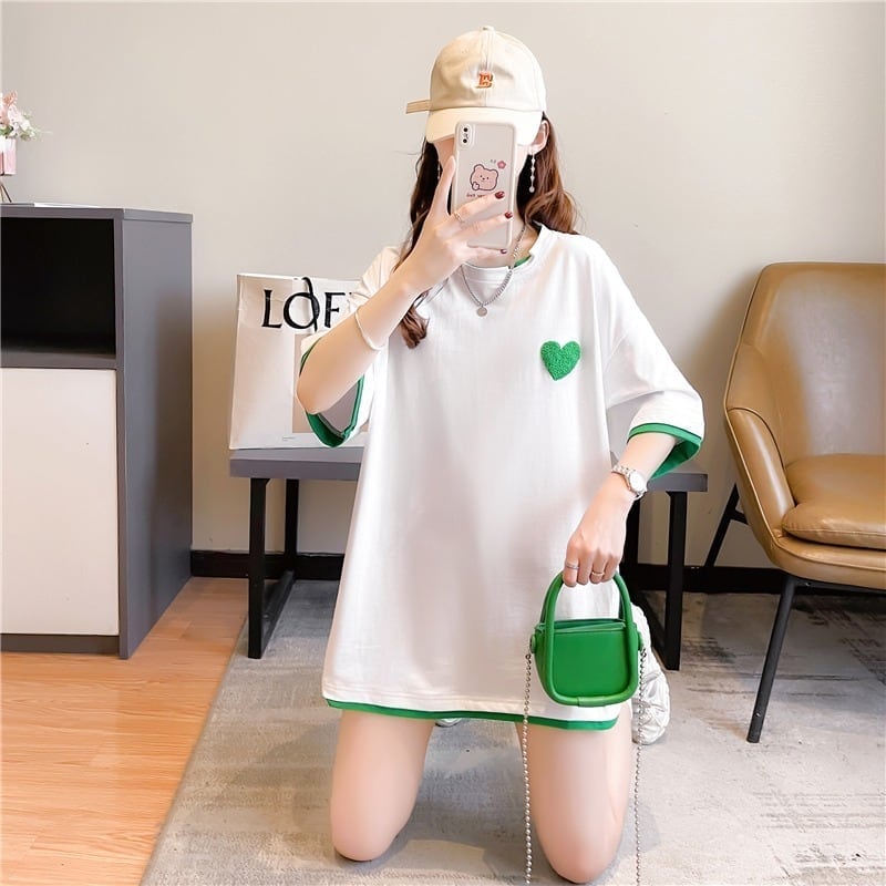 ファッション シンプル 3色選択可 切り替え Tシャツ カットソー＜ins-3070＞