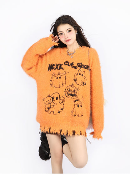 今季も大流行大人可愛い カジュアル スタイルアップ 2色選択ニットトップスE-10621