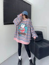 【裹起毛】オシャレデザイン  Eweet系可愛い スウェットE-10564