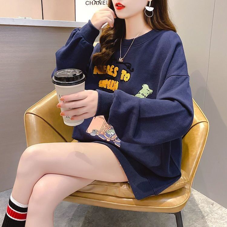 定番シンプル プリント カジュアル 4色選択 スウェットE-10931