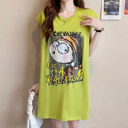 真夏も快適 着心地良い ファッション感満々 プリント全4色 ノースリーブ Tシャツ カットソーE-9161