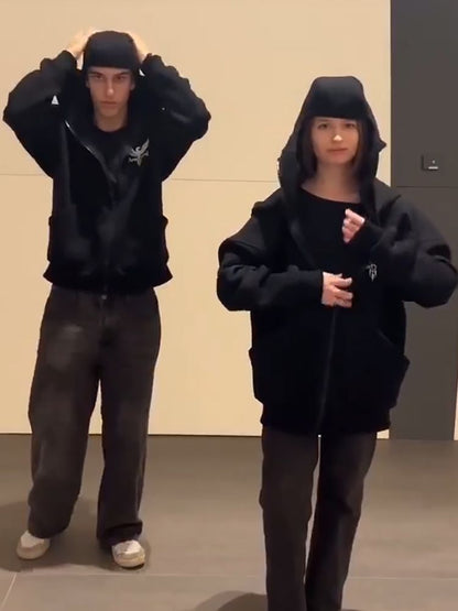 【裏起毛あり】新作 エレガント 大人の定番 忍者マスク式 3色 パーカー-A2190