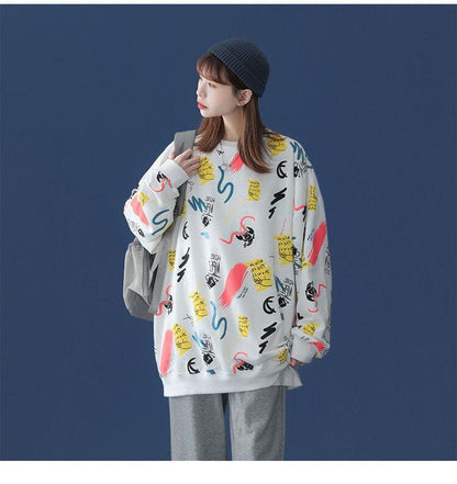 好感度UP カジュアル 定番シンプル プリント 4色選択 スウェットE-10846