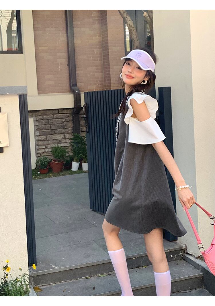 話題沸騰中 知的 美人度アップ ファッション 切り替え ワンピースE-8890