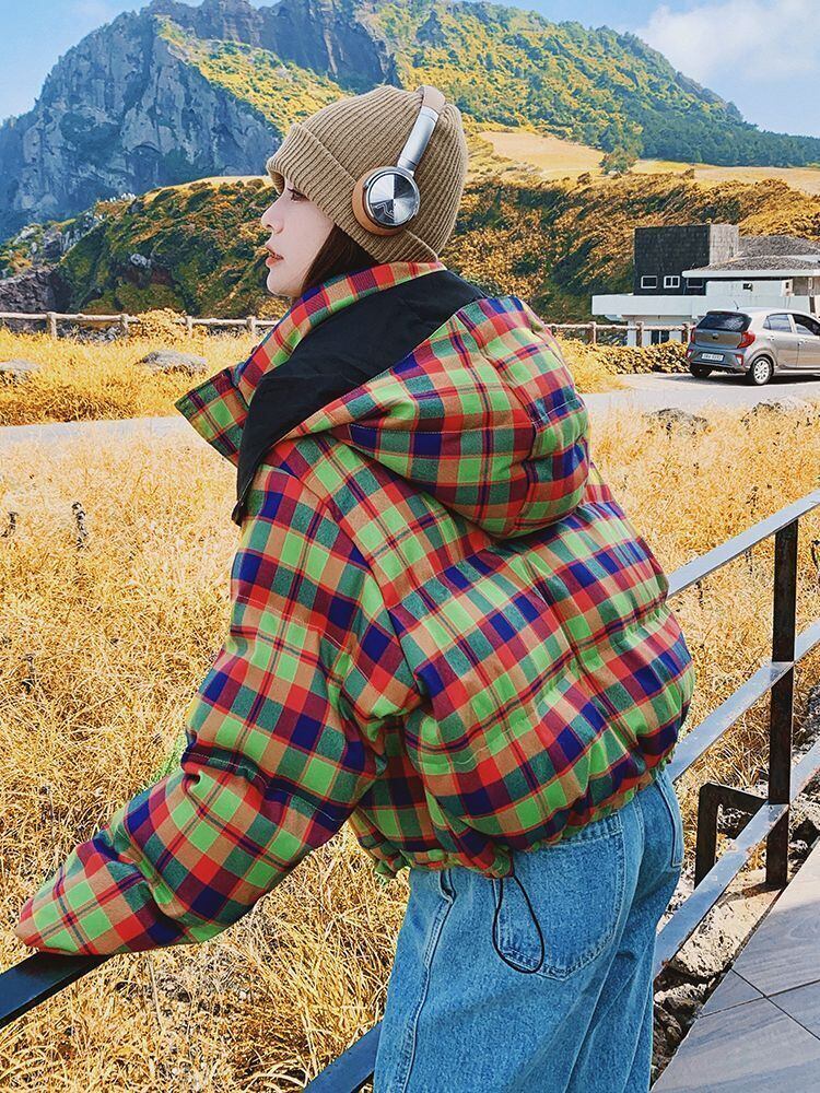 個性派 フード付きジッパーコート スタイルアップ E-10056