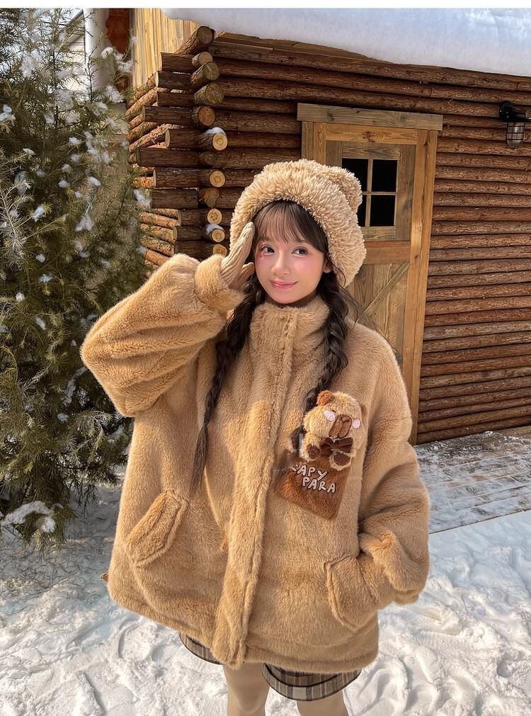 絶対欲しい 個性的なデザイン 大人可愛い 上質 ぬいぐるみのパーカートップス E-9889