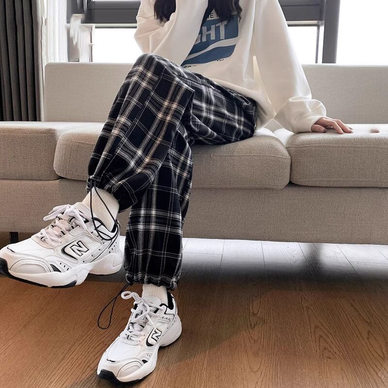 存在感抜群 ファッション感満々 トレンドアイテム チェック柄 カジュアルパンツ E-9861