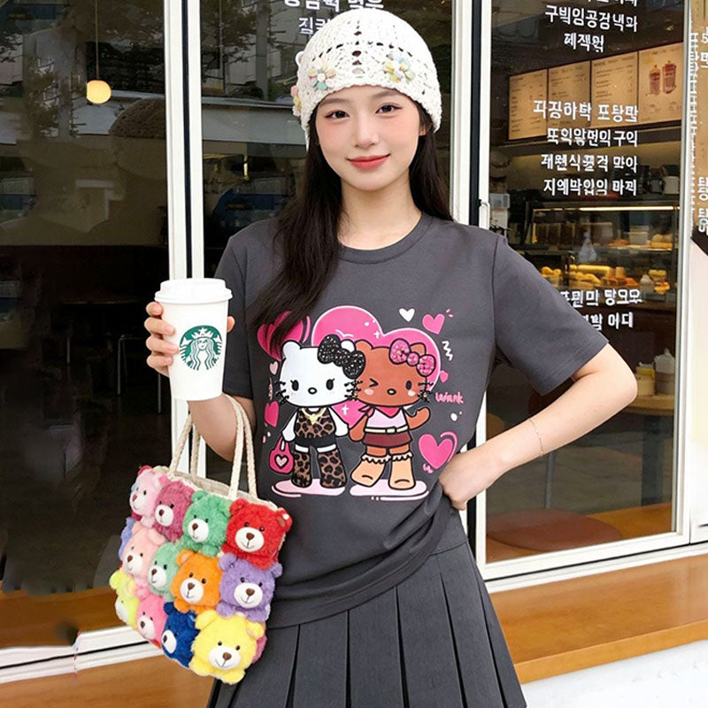 売れ筋 カジュアル プリント Tシャツ E-13472